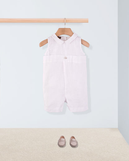 Shore Club White Linen Romper - Romper