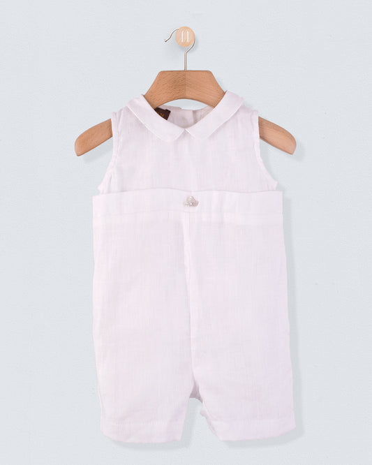 Shore Club White Linen Romper - Romper