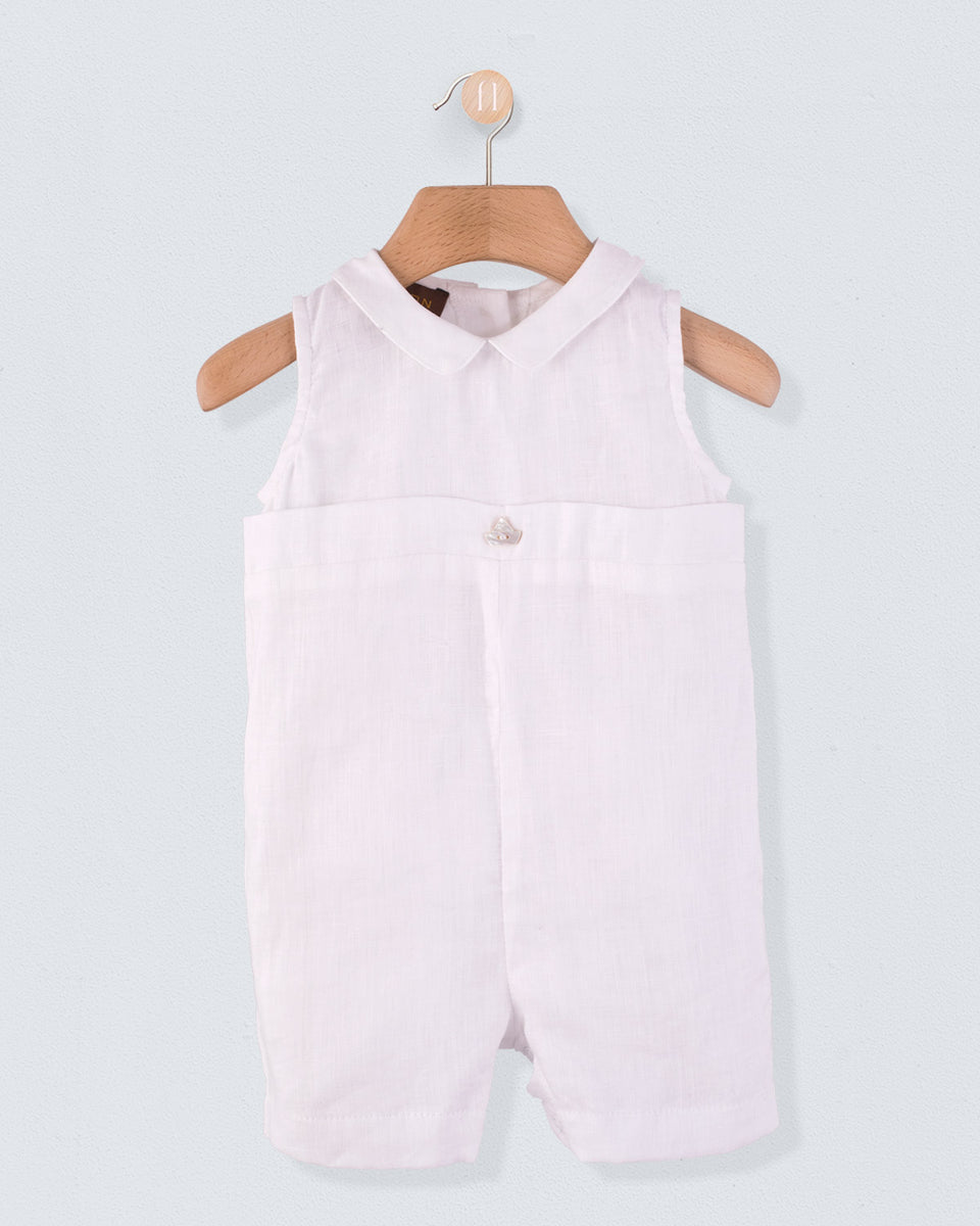 Shore Club White Linen Romper