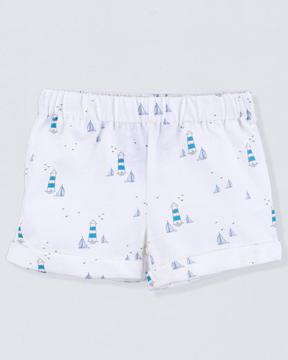 Cuff Short Royal Blue Jersey Lighthouse - Pant