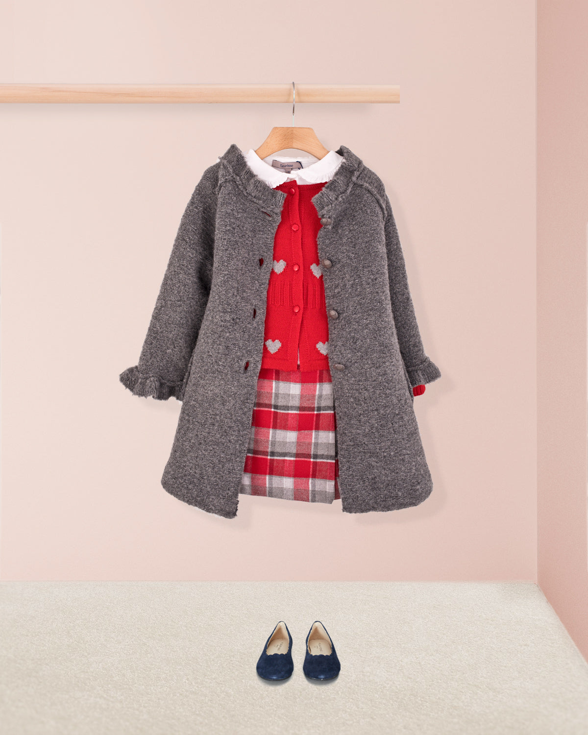 Fluffy Grey Coat - Coat