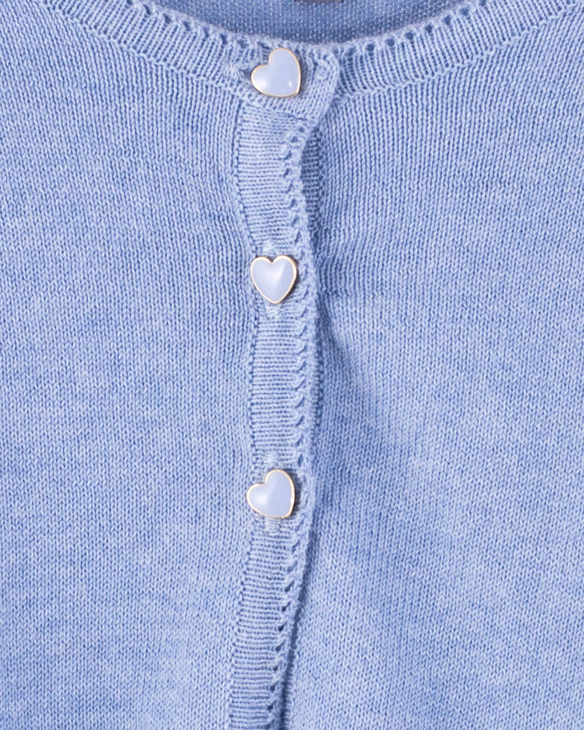 Betsy Sky Blue Mélange Cardigan with Butterfly Buttons - Cardigan