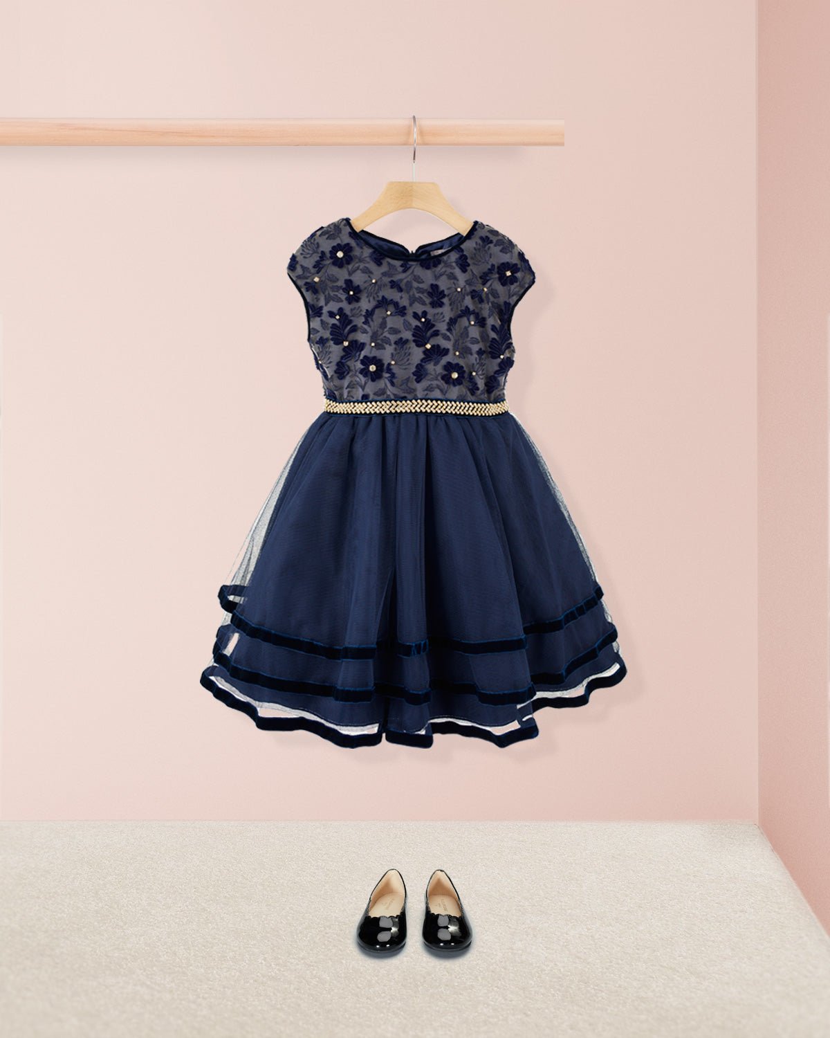 Starlight Navy Swiss Tulle Dress - Dress