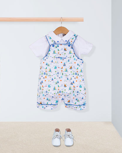 Starboard Veneto Blue Boats Shortall - Romper