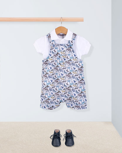 Starboard Liberty Blue Animals Shortall - Romper