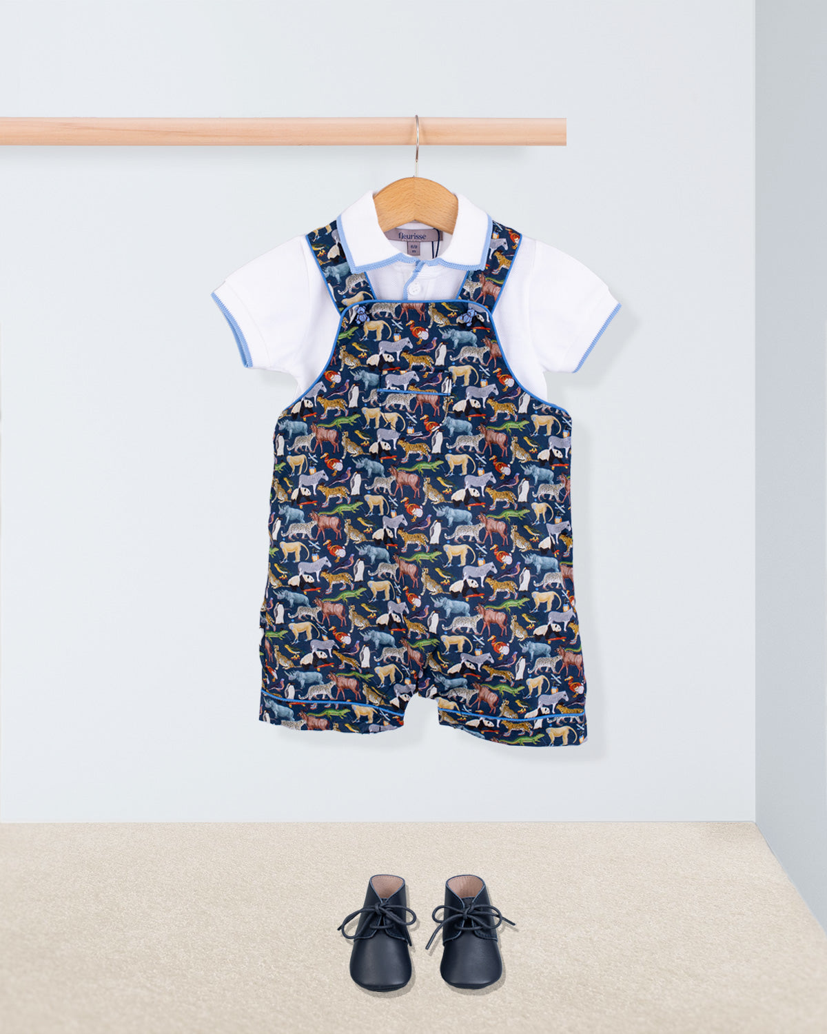 Starboard Liberty Navy Animals Shortall - Romper