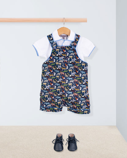 Starboard Liberty Navy Animals Shortall - Romper
