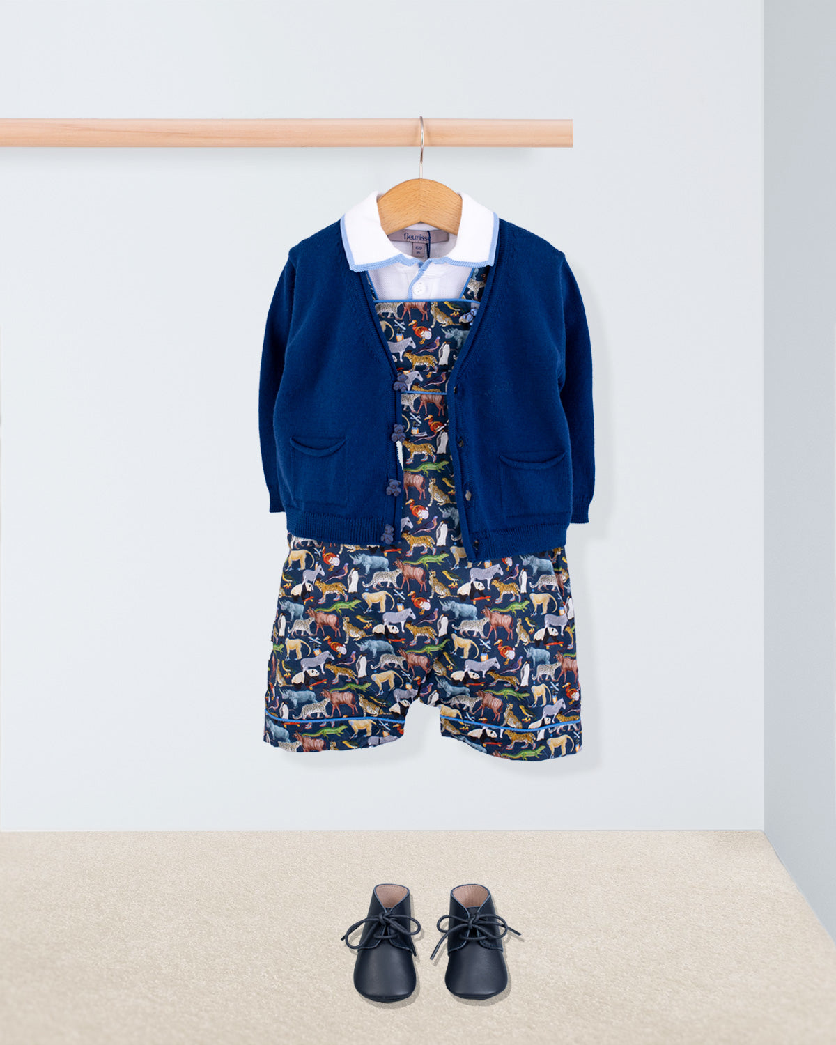 Starboard Liberty Navy Animals Shortall - Romper