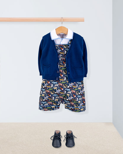 Starboard Liberty Navy Animals Shortall - Romper