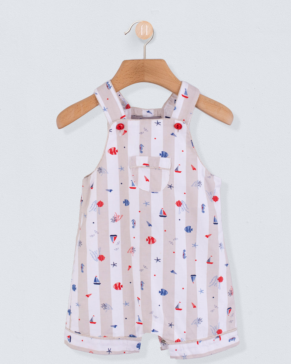 Starboard Beige Nautical Stripe Shortall