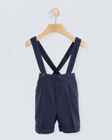 Adam Navy Flannel Suspender Short