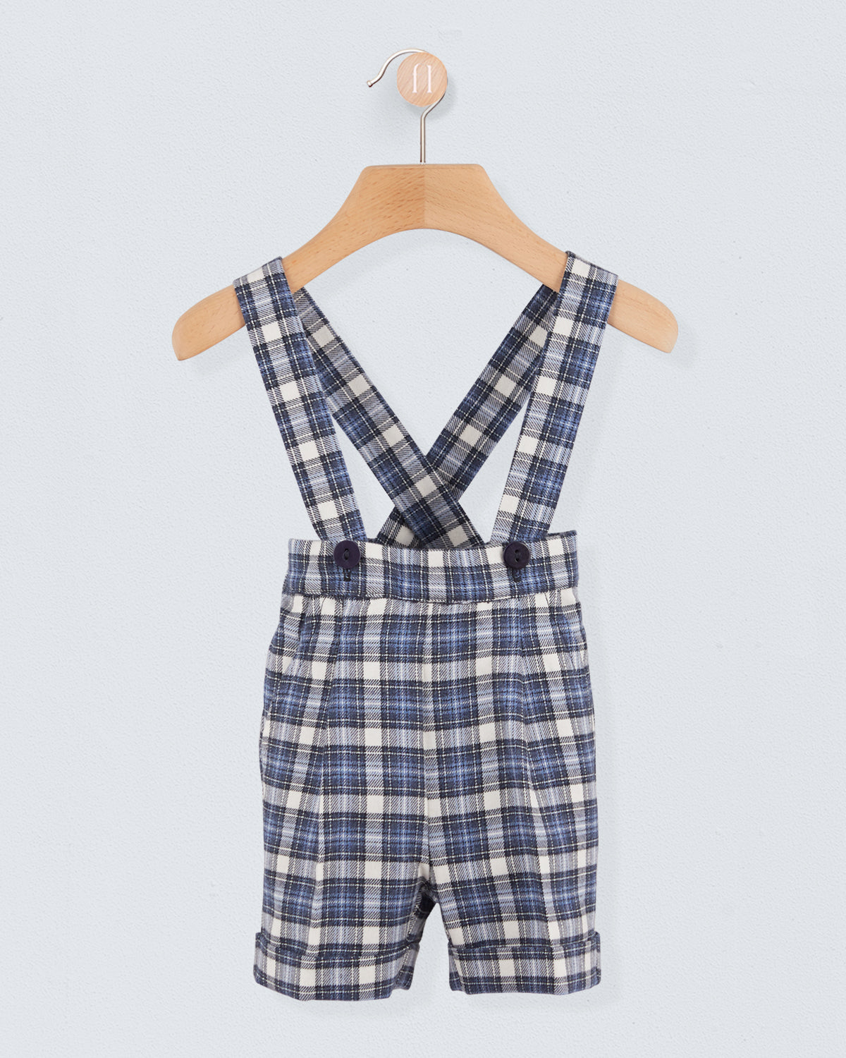 Suspender Short Adam Blue Plaid - Pant