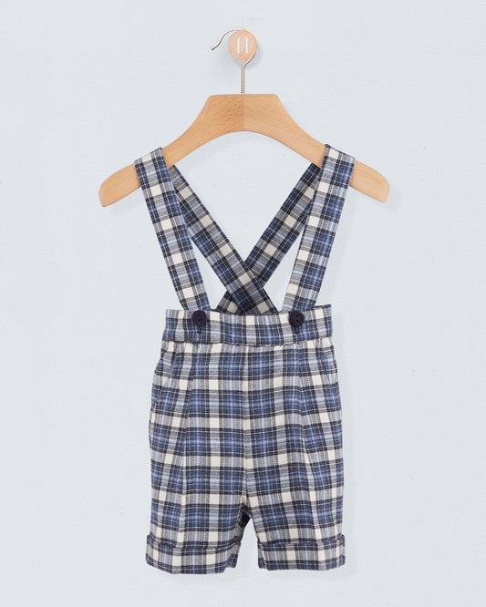 Suspender Short Adam Blue Plaid - Pant