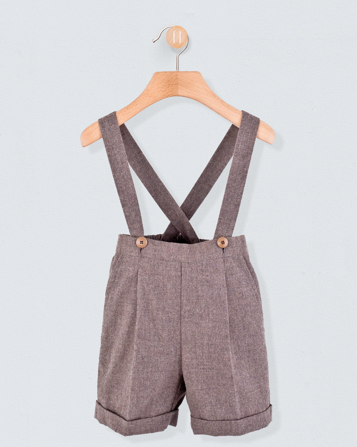 Suspender Short Adam Taupe Flannel - Pant