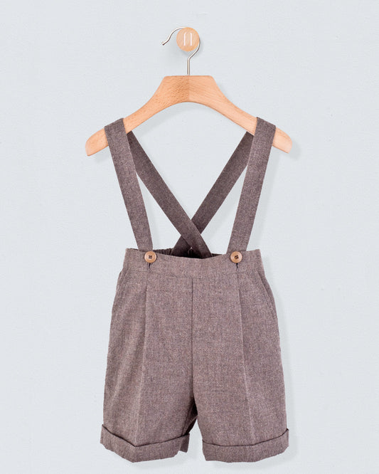 Suspender Short Adam Taupe Flannel - Pant