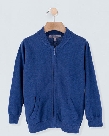 Kingswood Jean Melange Cotton Zipper Sweater - Cardigan