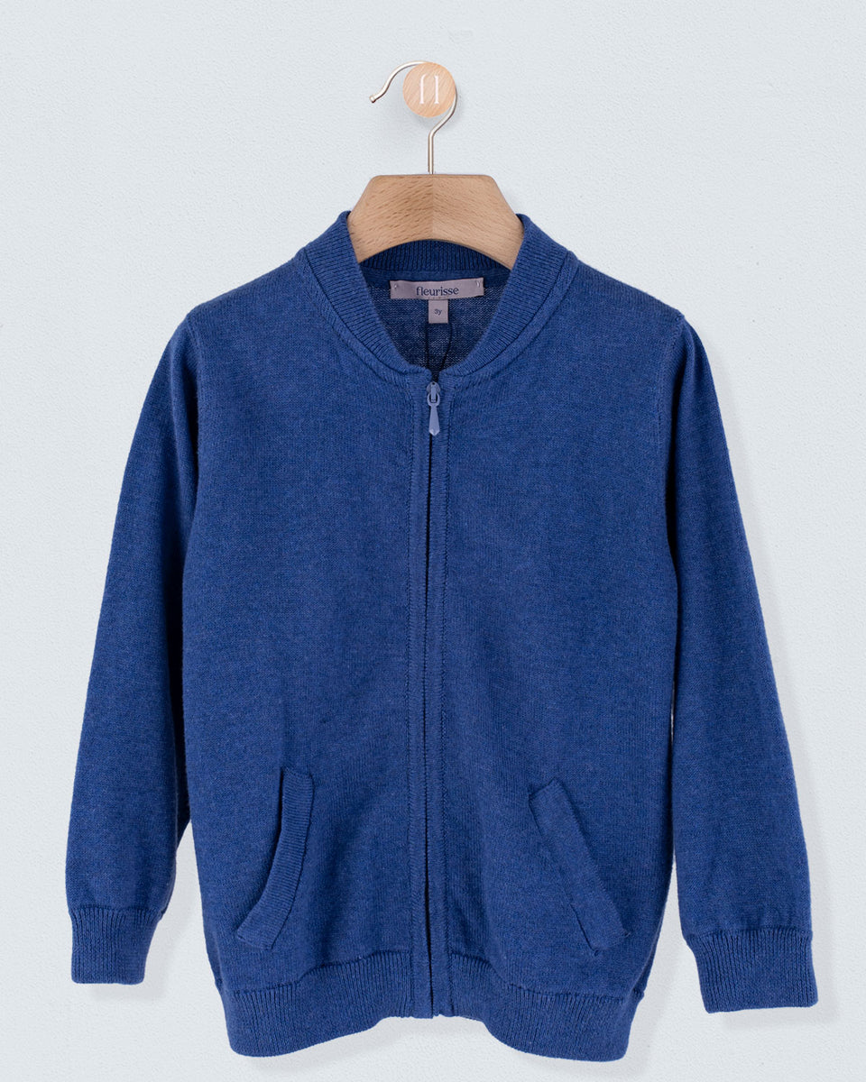 Kingswood Jean Melange Cotton Zipper Sweater