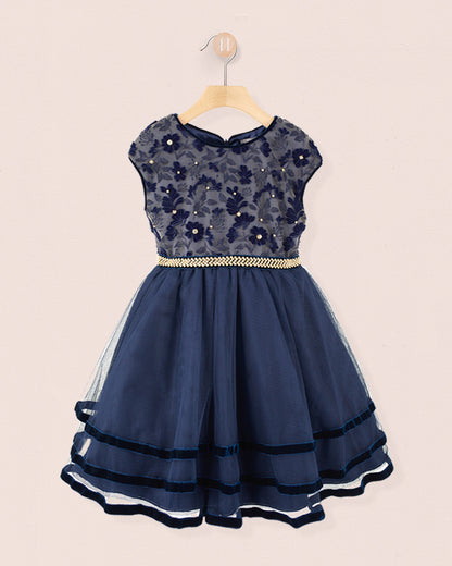 Starlight Navy Swiss Tulle Dress - Dress
