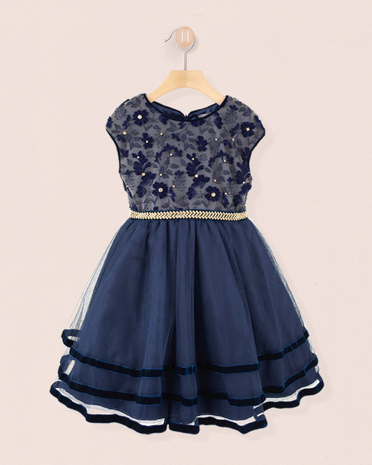 Starlight Navy Swiss Tulle Dress - Dress