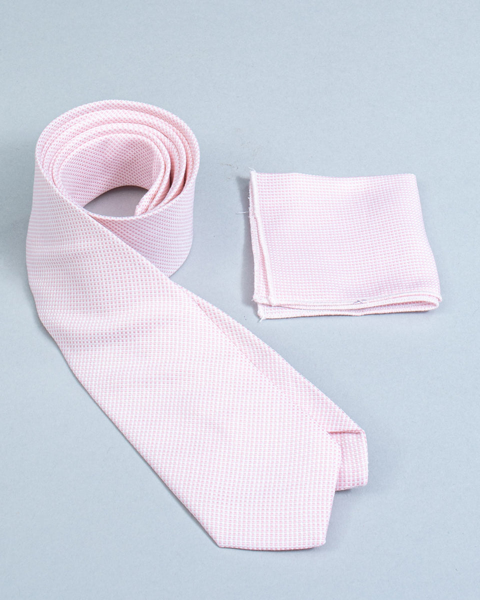 Tie and Pocket Square Pink Piave
