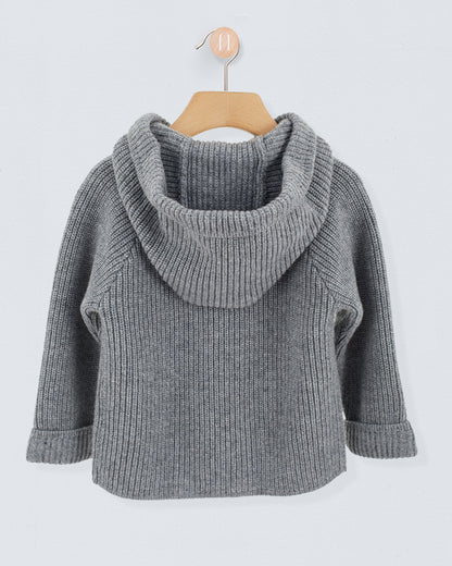 Toggle Grey Hooded Sweater - Sweater
