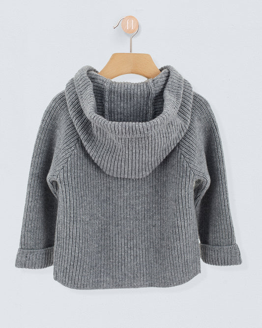 Toggle Grey Hooded Sweater - Sweater