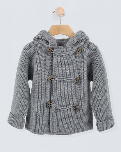 Toggle Grey Hooded Sweater - Sweater