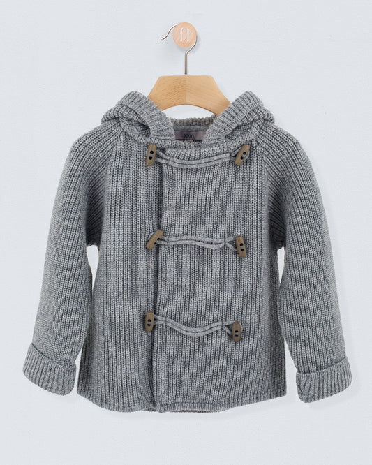 Toggle Grey Hooded Sweater - Sweater