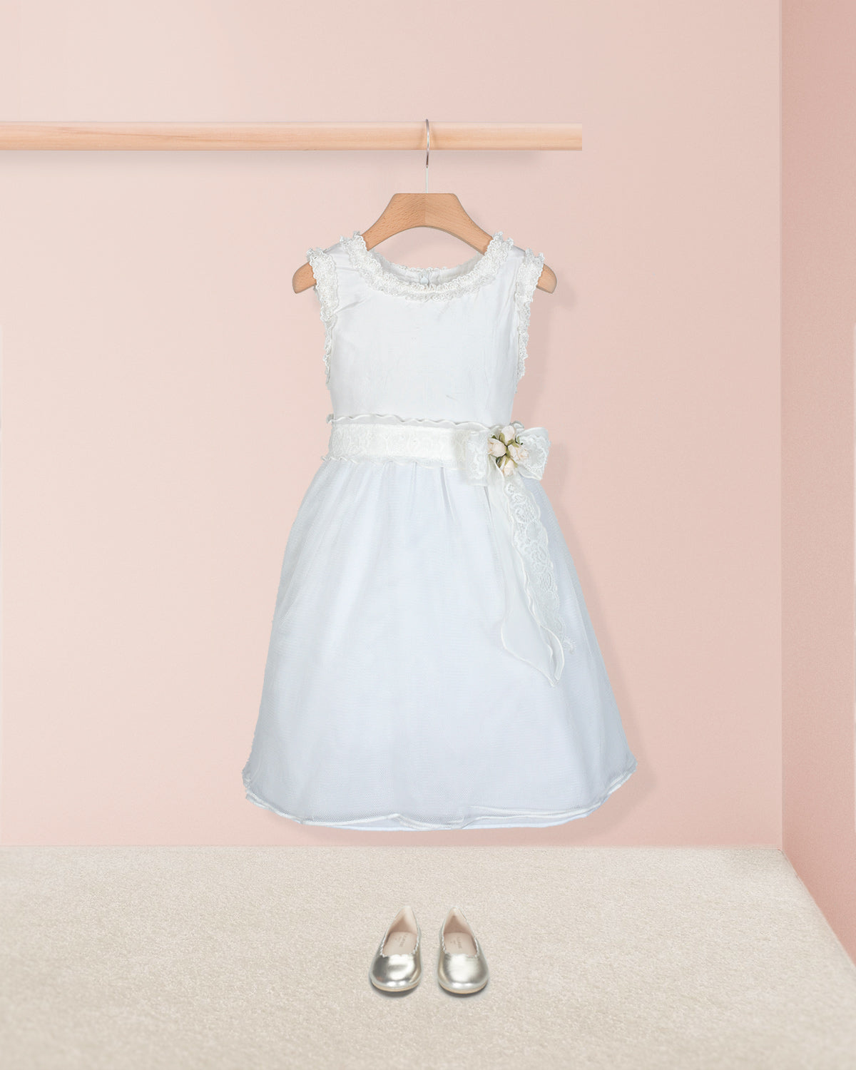 Victoria White Silk Tulle Dress - Dress