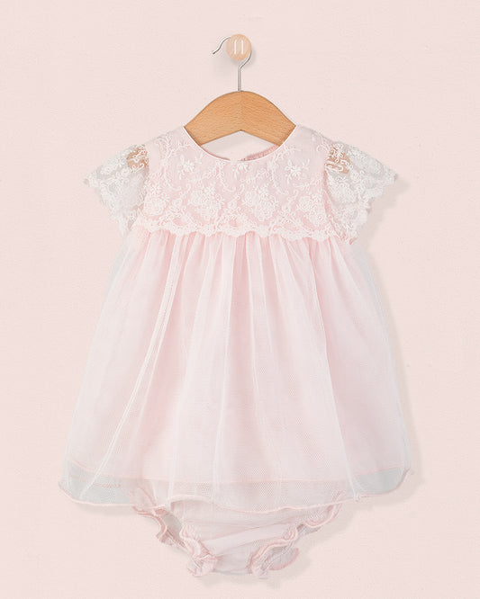 Provence Lace Dress and Diaper Cover - Baby Dress