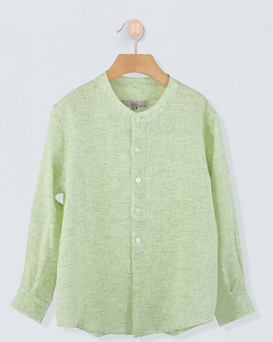 Mandarin Grass Linen Shirt - Shirt