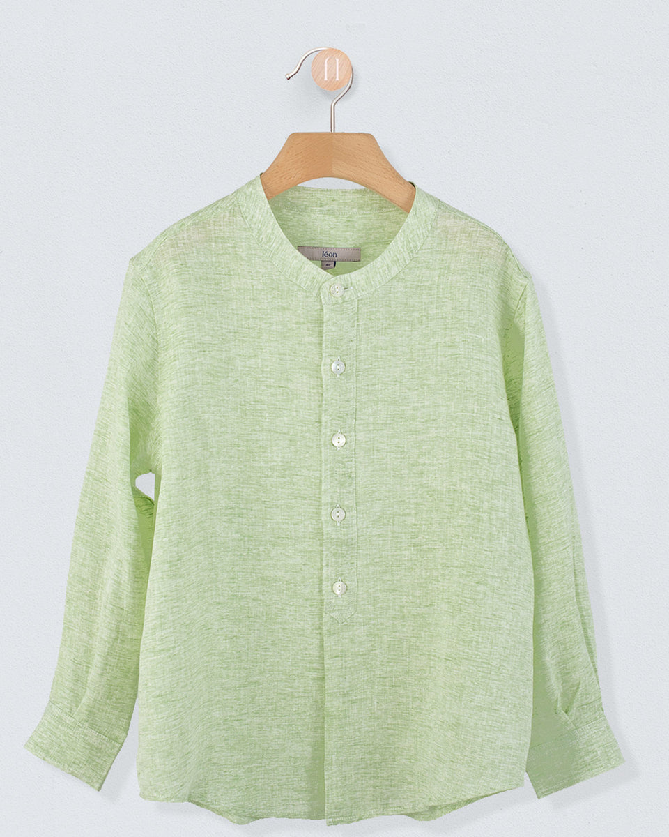 Mandarin Grass Linen Shirt