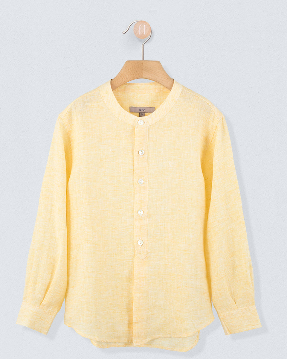 Mandarin Sunrise Linen Shirt