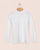 Ruffle Turtleneck Italian Brushed Cotton White - Jersey
