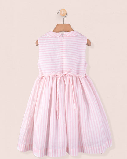 Valentine Italian Light Pink Linen - Smocked Dress