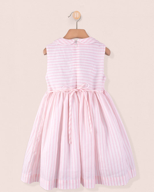Valentine Italian Light Pink Linen - Smocked Dress