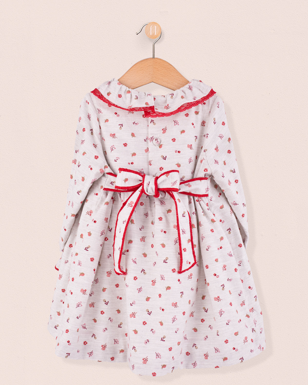Victoria Red Snowflakes Smock - Baby Dress