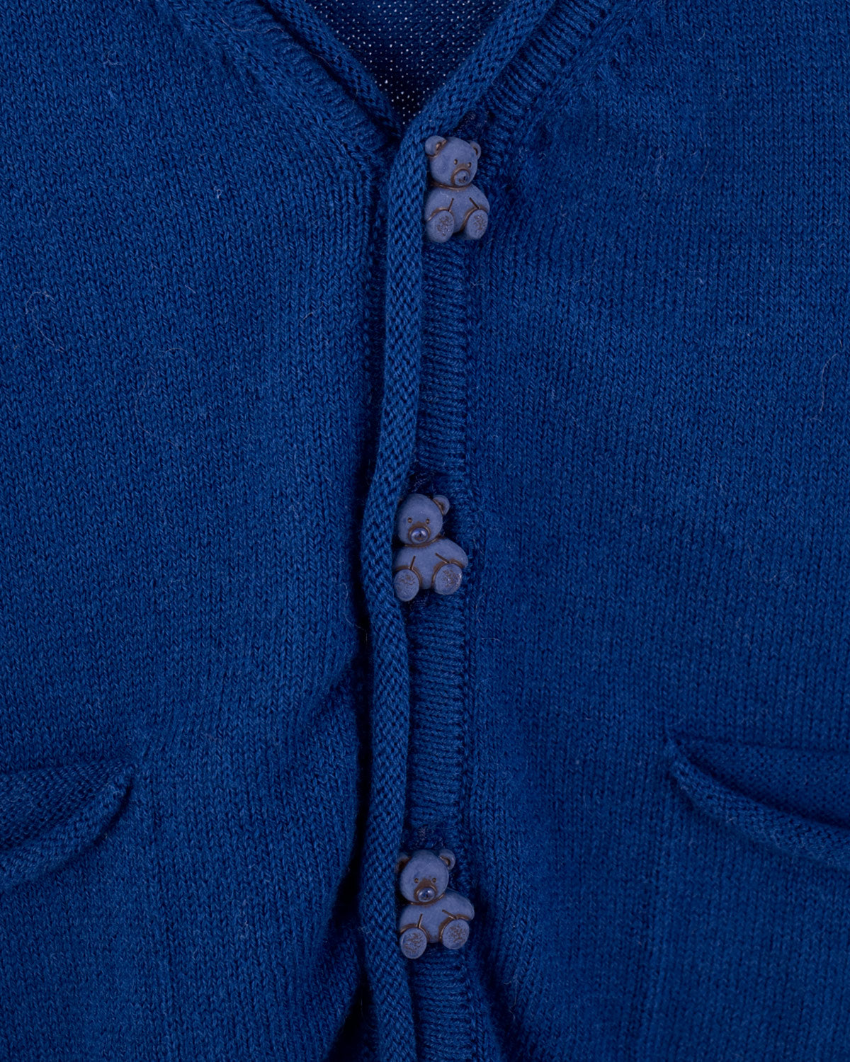 Victor Summer Navy Cotton Cardigan with Bear Buttons - Sweater