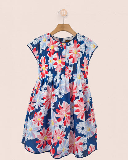 Victoire Italian Blue Daisies - Dress