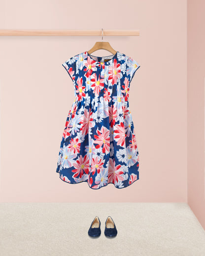 Victoire Italian Blue Daisies - Dress