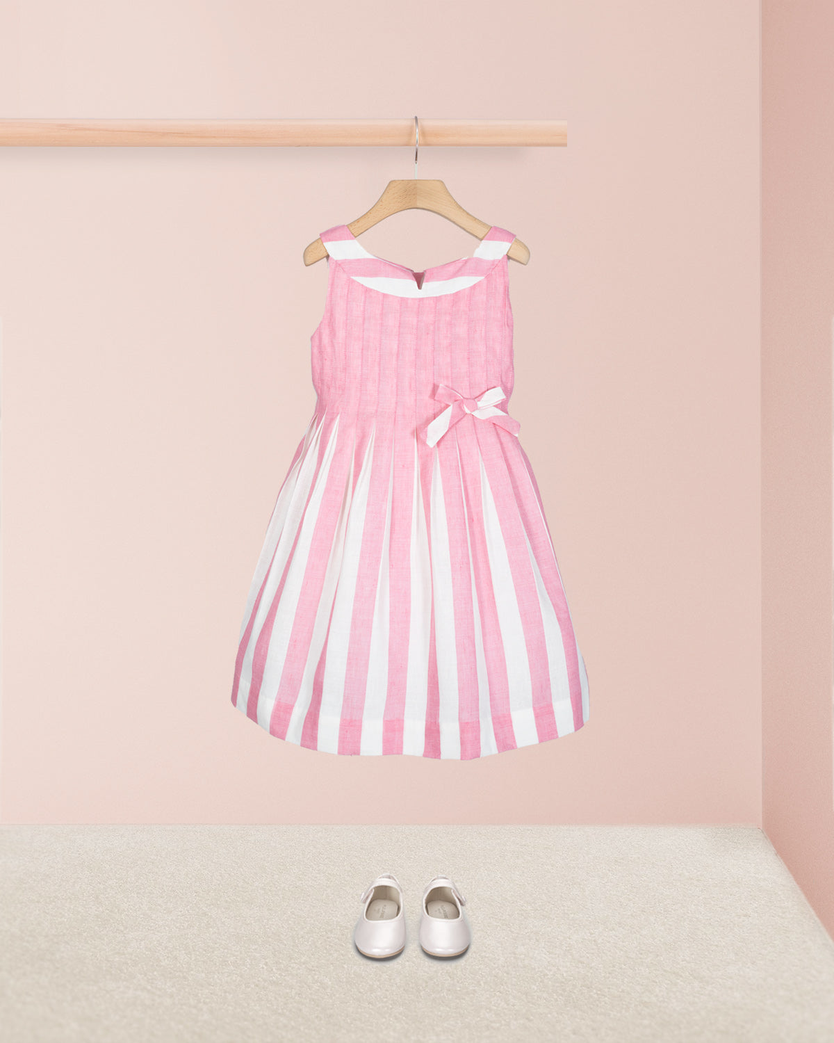 Vienna Italian Primrose Linen Stripe - Dress