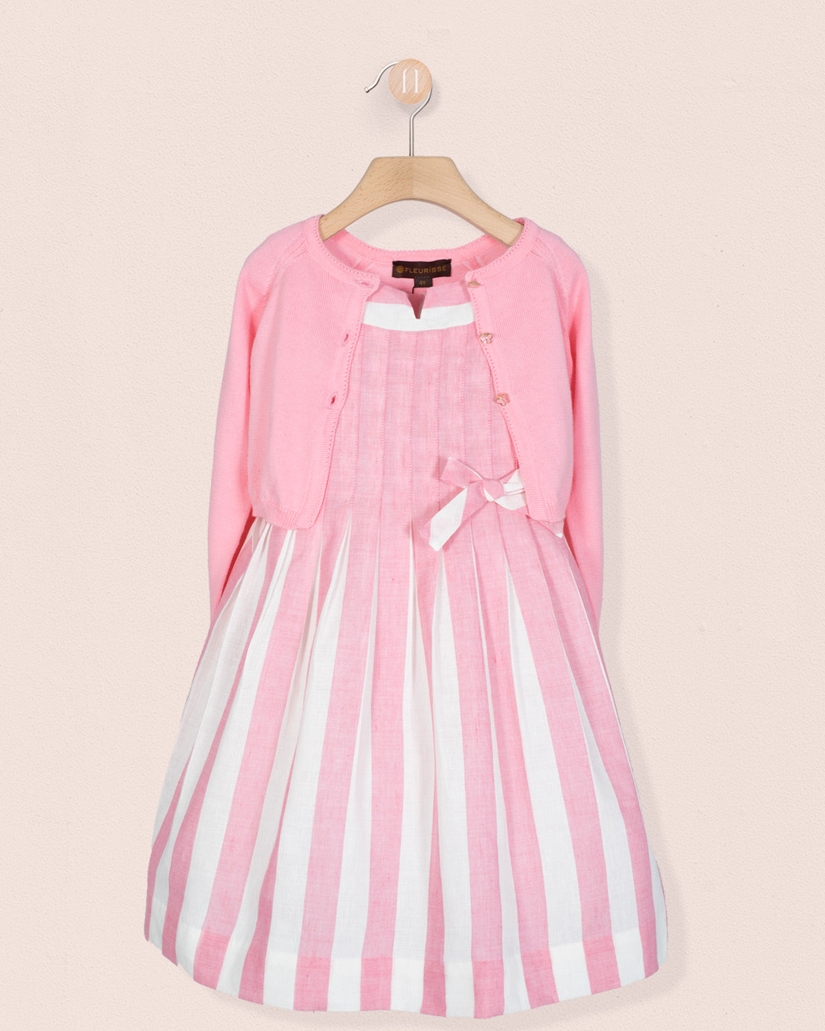 Vienna Italian Primrose Linen Stripe - Dress