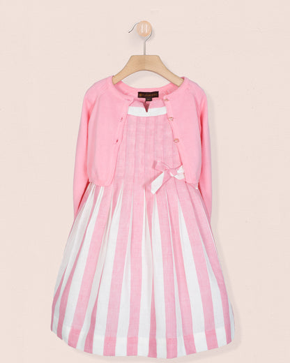 Vienna Italian Primrose Linen Stripe - Dress