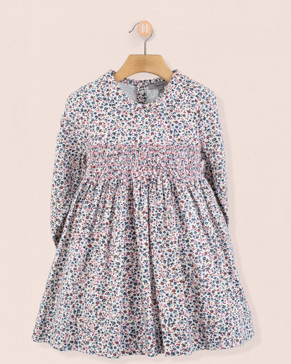 Violetta Belina Grey Floral - Smocked Dress