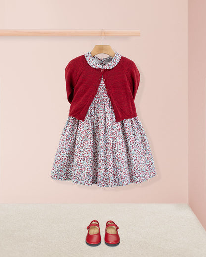 Violette Belina Burgundy Floral - Smocked Dress