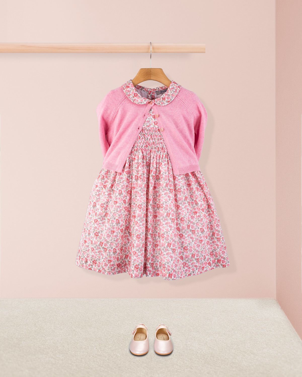 Violette French Blossom Pink - Smocked Dress