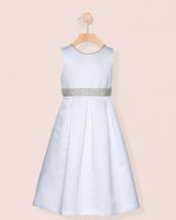 Esther White Pearl Satin Gown