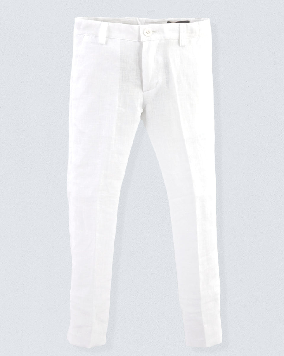 Oliver Italian White Linen Pant
