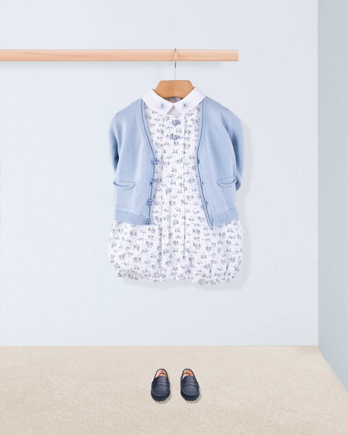 William Mini Blue Doggies Romper - Romper