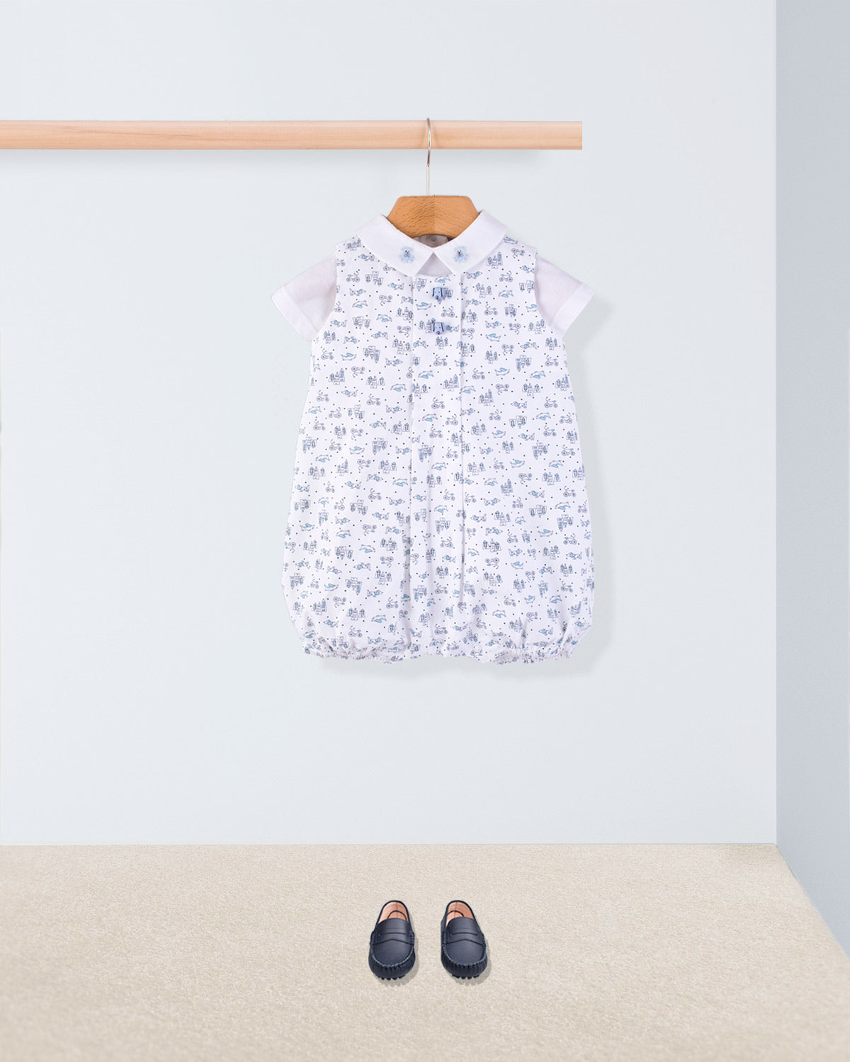 William Mini Blue Doggies Romper - Romper